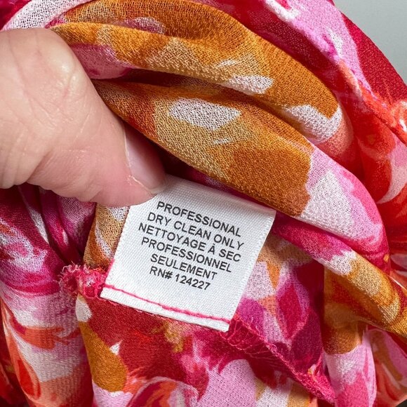 MIsa Clementine Mini Dress Size Medium Floral Pink Red Ruffle Party Wedding - Picture 13 of 13